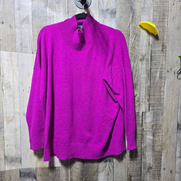 Eileen Fisher Magenta Cashmere Turtleneck Sweater - Picture 1 of 4